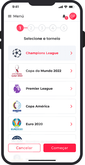 Crie bolões dos melhores torneios